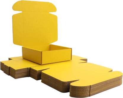 Small Yellow Shipping Packaging Boxs 20pcs Shipping Boxs L6xW6xH2 inch Suitable E-Commerce Packaging