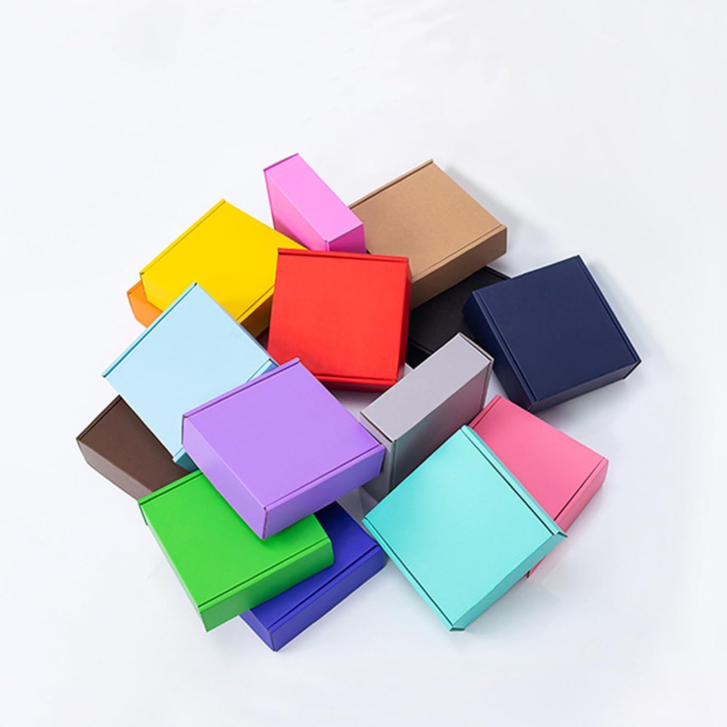 Small Yellow Shipping Packaging Boxs 20pcs Shipping Boxs L6xW6xH2 inch Suitable E-Commerce Packaging