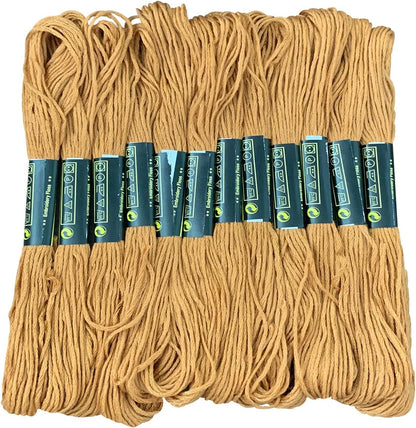 12 Skeins Embroidery Floss Yellow Color, Friendship Bracelet String Cross Stitch Embroidery Thread Floss Bracelet Making Yarn, Craft Floss（Yellow）