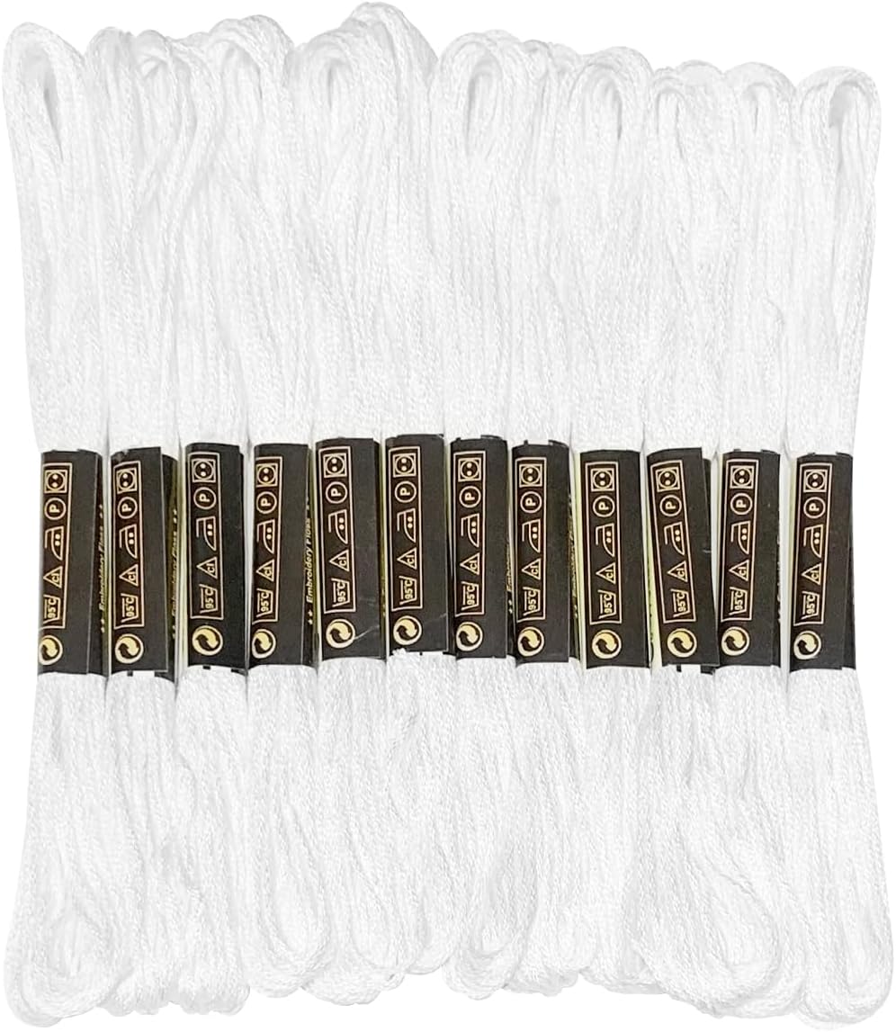 12 Skeins Embroidery Floss Yellow Color, Friendship Bracelet String Cross Stitch Embroidery Thread Floss Bracelet Making Yarn, Craft Floss（Yellow）
