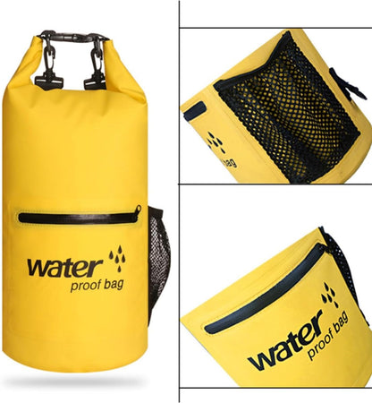 Inflatable Waterproof Dry Bag 10l Pvc Mesh Fabric Yellow | Floating Gear Pouch for Canoeing and Sailing, Lightweight Personal-item Holder, 500d Build for Boating Use