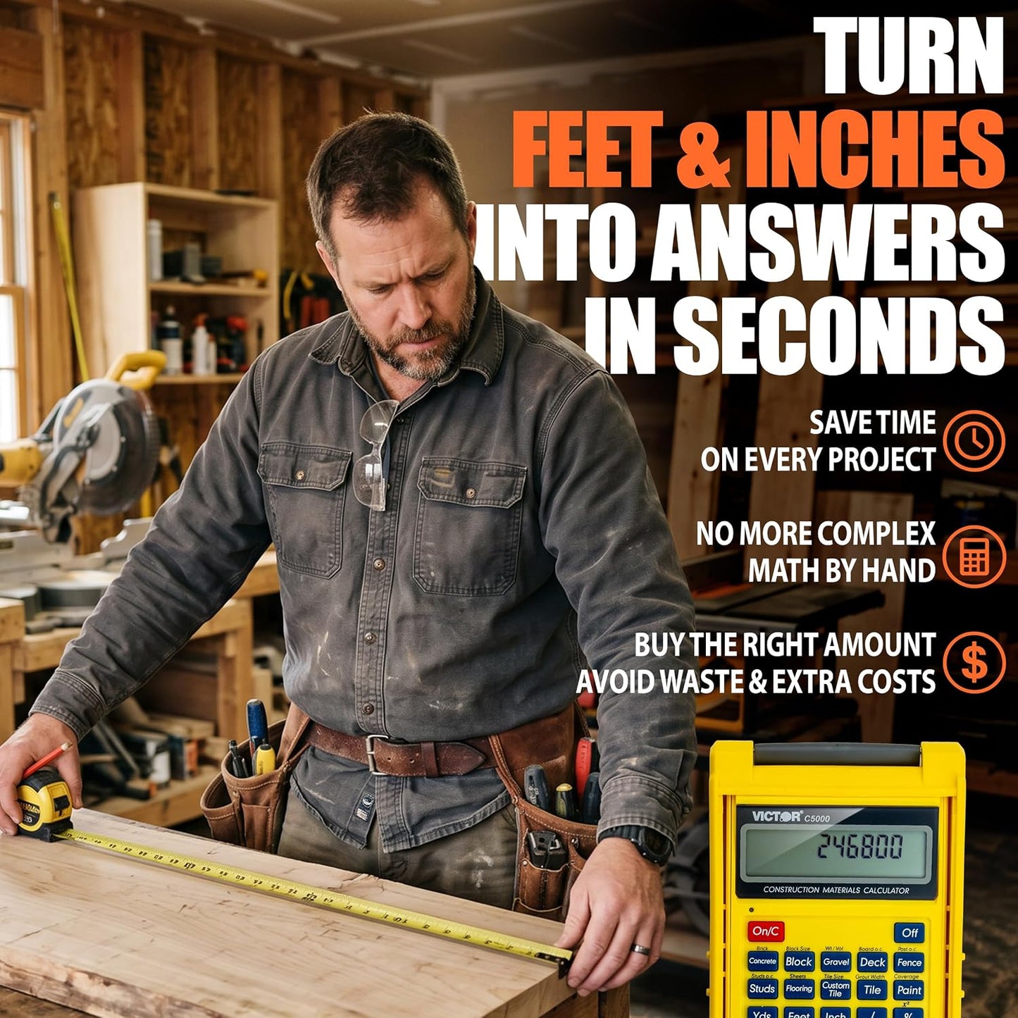 C5000 Construction Materials Calculator with Protective Case