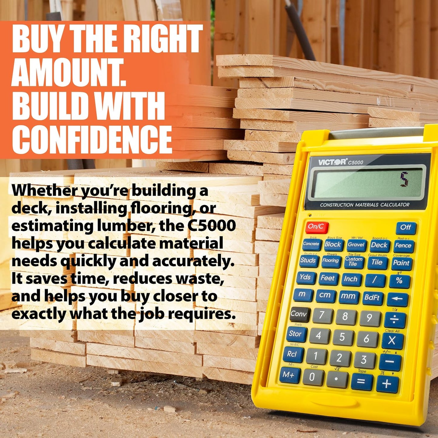C5000 Construction Materials Calculator with Protective Case