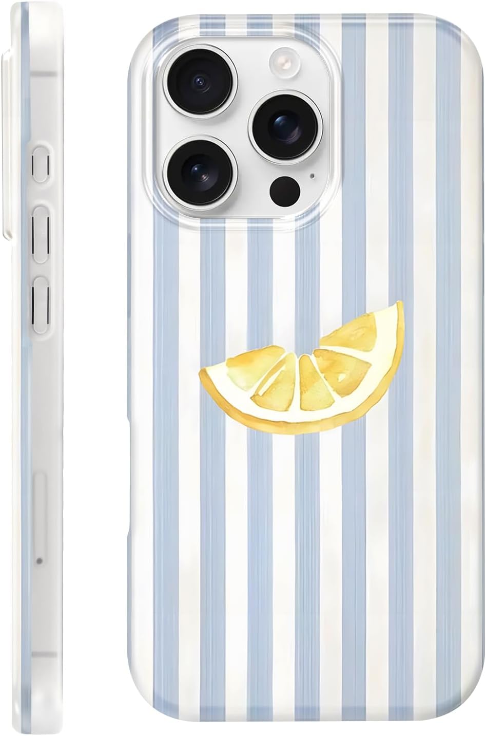 Cute Striped Case for iPhone 16 Pro Max 6.9", Aesthetic Lemons Stripe Pattern Summer Phone Cover, Printed Trendy Designs for Girly Women Men, Durable Thin Soft TPU Protection for 16 Pro Max