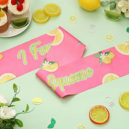 I Found My Main Squeeze Sash, Lemon Bridal Shower Decoration Yellow and Pink Lemon Bachelorette Sash for Women Bachelorette Bridal Shower Engagement Wedding Party