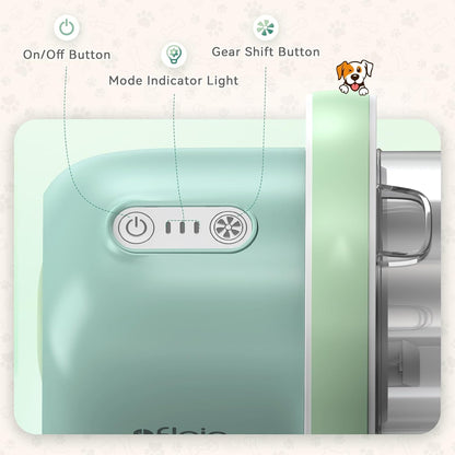 6-in-1 Dog Grooming Kit, Pet Grooming Vacuum for Shedding, Dog Hair Vacuum with Clipper Nail Trimmer Grinder, Pet Brush Groomer at Home, Low Noise Cats Hair Remover, 1.5L Dust Cup, Green
