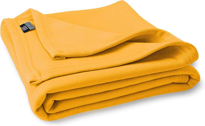 Lightweight Sweatshirt Blanket Throw – Warm & Cozy, Breathable Oversized Fleece Knit, Couch, Bed, Travel, Cold Nights, and Outdoors – Soft Light Weight Blanket 54" x 84" Soft Yellow