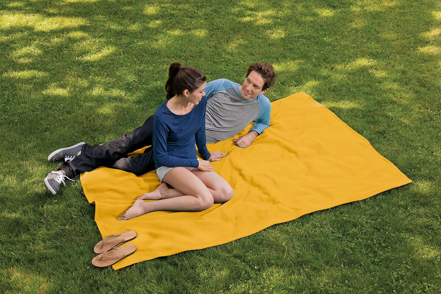 Lightweight Sweatshirt Blanket Throw – Warm & Cozy, Breathable Oversized Fleece Knit, Couch, Bed, Travel, Cold Nights, and Outdoors – Soft Light Weight Blanket 54" x 84" Soft Yellow