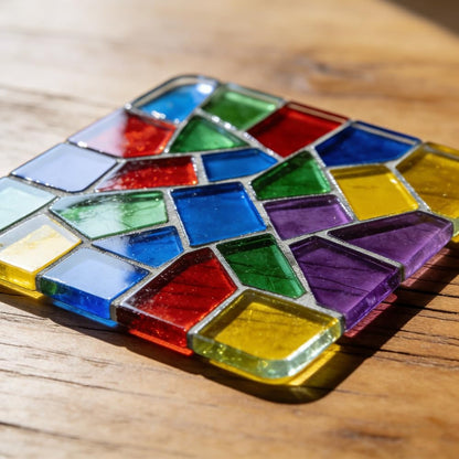 Mosaic Tiles, Bulk Glass Mosaic Pieces, Irregular Sparkling Tiles, Mosaic Kits for Glass Mosaic Tiles for Crafts DIY Art,Frames,Vases Filler,Aquarium Decor, 200g/7oz (Red&Yellow&Orange)