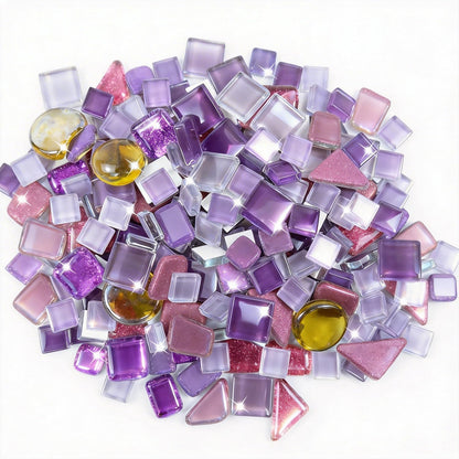 Mosaic Tiles, Bulk Glass Mosaic Pieces, Irregular Sparkling Tiles, Mosaic Kits for Glass Mosaic Tiles for Crafts DIY Art,Frames,Vases Filler,Aquarium Decor, 200g/7oz (Red&Yellow&Orange)