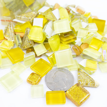 Mosaic Tiles, Bulk Glass Mosaic Pieces, Irregular Sparkling Tiles, Mosaic Kits for Glass Mosaic Tiles for Crafts DIY Art,Frames,Vases Filler,Aquarium Decor, 200g/7oz (Red&Yellow&Orange)