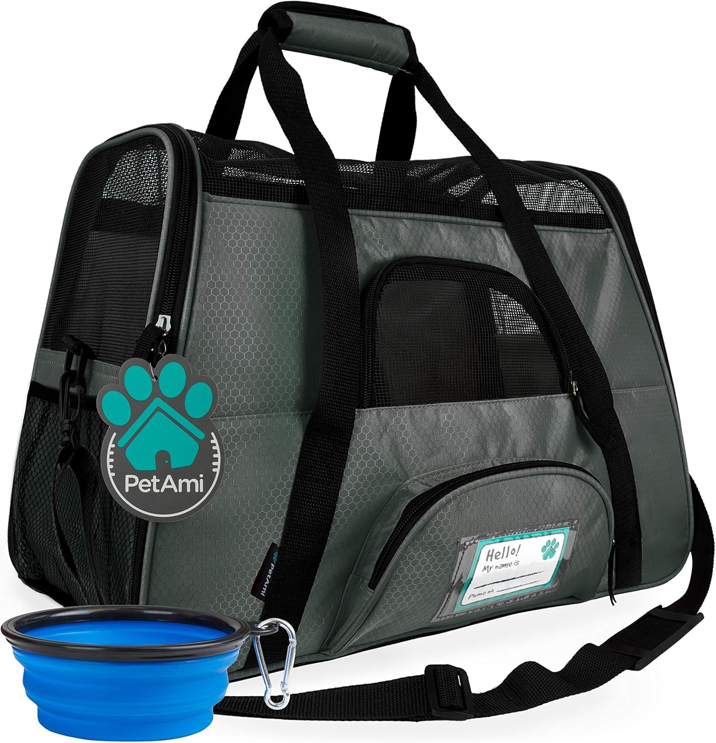 Airline Approved Pet Carrier for Cats & Small Dogs, Soft Sided TSA Travel Carrier Bag with Sherpa Bed, Breathable Mesh Ventilation, Collapsible Bowl, Up to 18 lbs, Small Heather Taupe