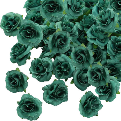 50pcs Mini Yellow Roses Artificial Flowers, 1.6" Silk Fake Roses | Small Faux Rose Buds Flower Heads for Decoration, Crafts, Cake Decor, Centerpieces, Home Decor