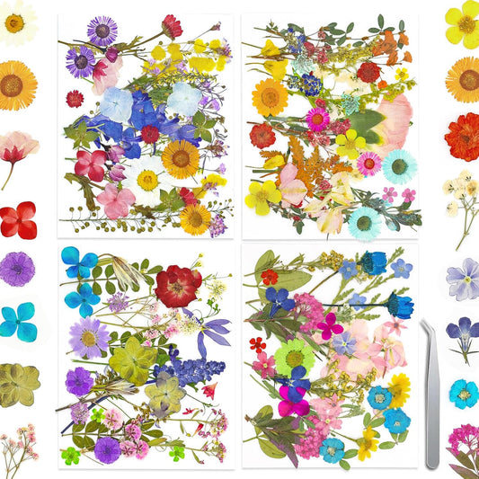 140+ PCS Real Dried Pressed Flowers Leaves Petals for Crafts Yellow- Beautiful Pressed Flowers Daisies for Resin Jewellery, Pressed Flowers Nail Pendant Crafts Making Craft DIY Accessories