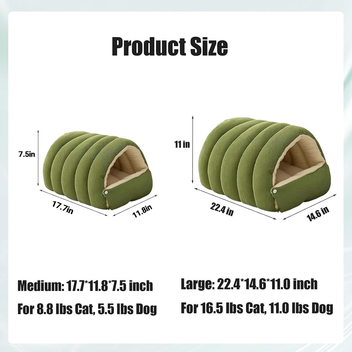 Cat Dog Cave Bed, 2026 New Winter Cave for Cat and Small Dog, Warm Plush Covered Cat House with Removable Cushion,Soft Calming Indoor Cat Bed (Warm Yellow, M(14 * 12 * 8inch)