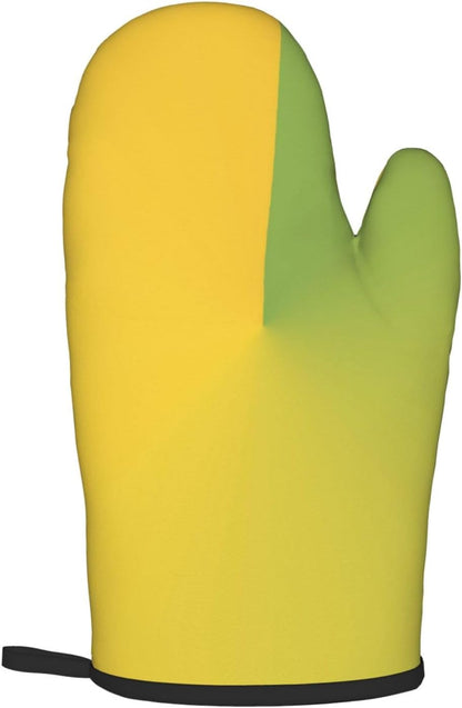 Light Yellow Style Print Oven Mitts and Pot Holders Sets | Heat Resistant Oven Mitts And Pot Holders Set, Non Slip Kitchen Baking Gloves Hot Pads For Cooking Roasting Baking Use