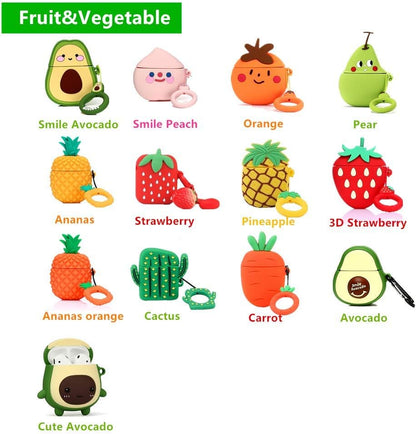 Silicone Case Compatible for Apple Airpods 1&2 Funny Cute Cover [Fruit and Vegetable Series](Lemon)
