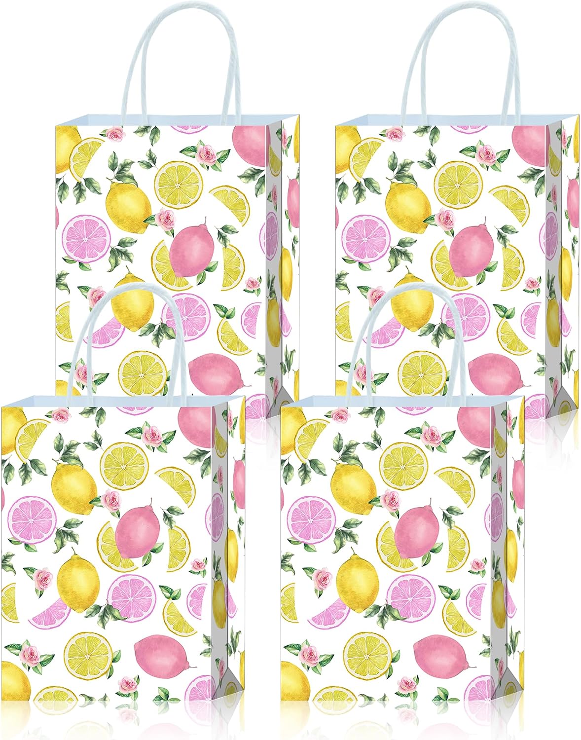 16 Pcs Pink Lemon Party Favor Bags for Pink Lemonade Party Decorations, Lemonade Decorations & Lemon Day Supplies Gift Bags