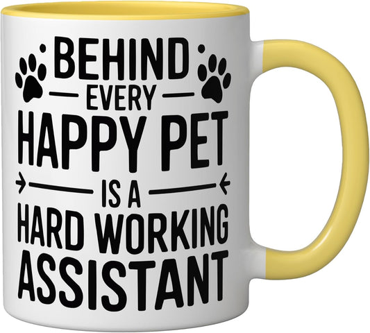 Veterinary Assistant Veterinarian Pet Animal Care Ceramic Mug, Yellow/White, 11oz
