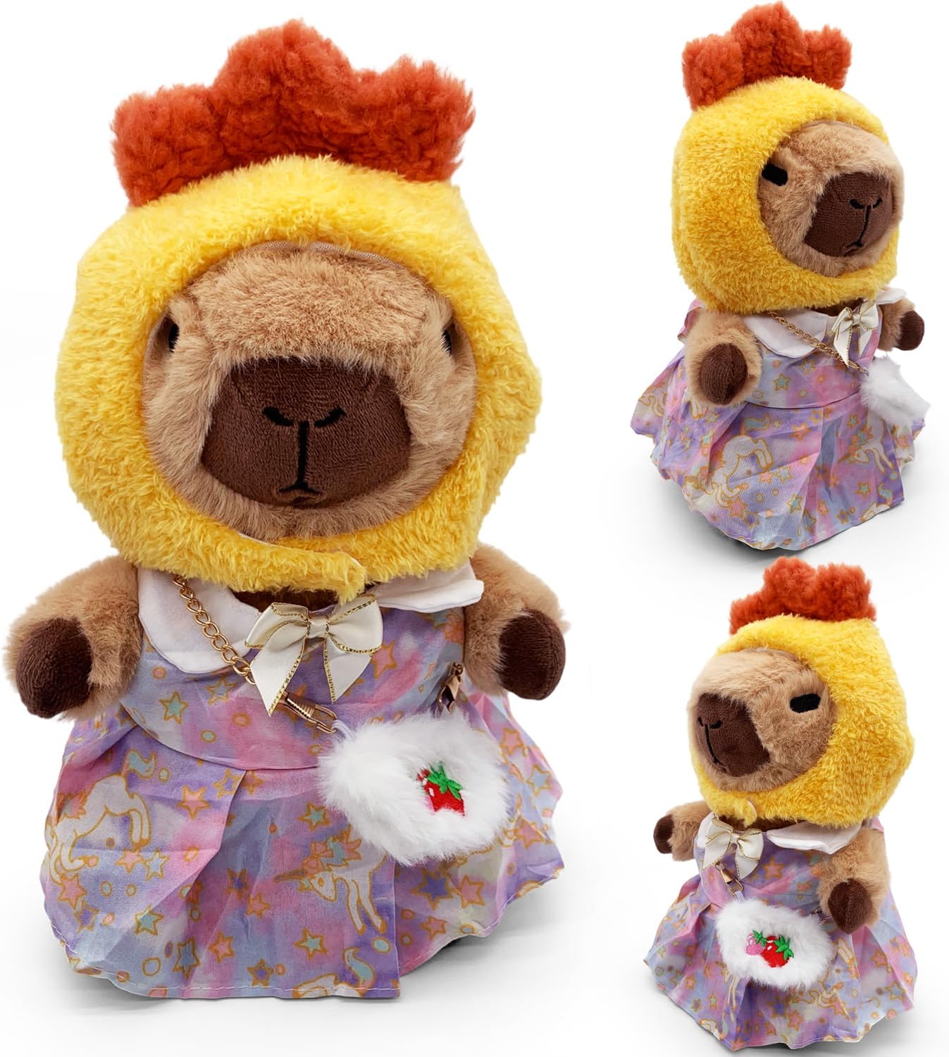 Capybara Plush Toy, Cute Stuffed Animals Kawaii Capibara Plush Pillow Christmas Birthday Easter Valentine's Day Gift for Kids Boys Girls (8 PCS Yellow)