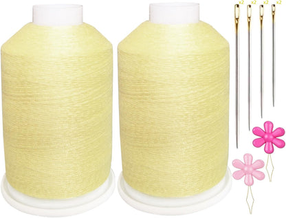 All Purpose Sewing Thread Polyester Total 1800Yards（Bright Yellow）