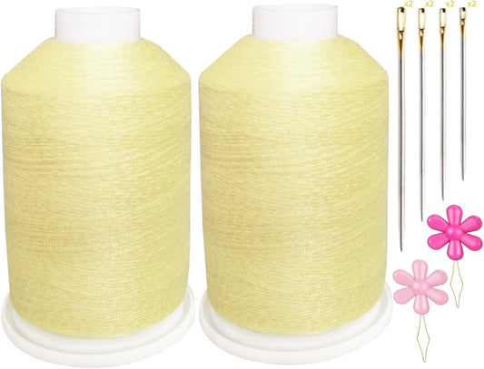 All Purpose Sewing Thread Polyester Total 1800Yards（Bright Yellow）