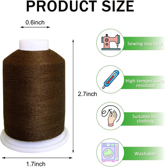All Purpose Sewing Thread Polyester Total 1800Yards（Bright Yellow）
