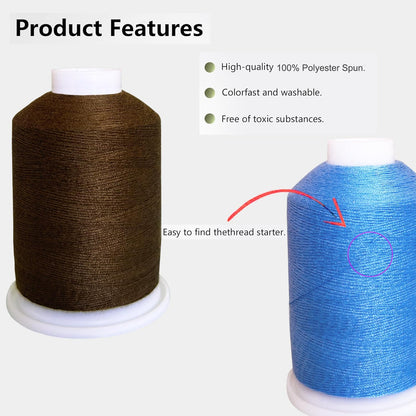 All Purpose Sewing Thread Polyester Total 1800Yards（Bright Yellow）