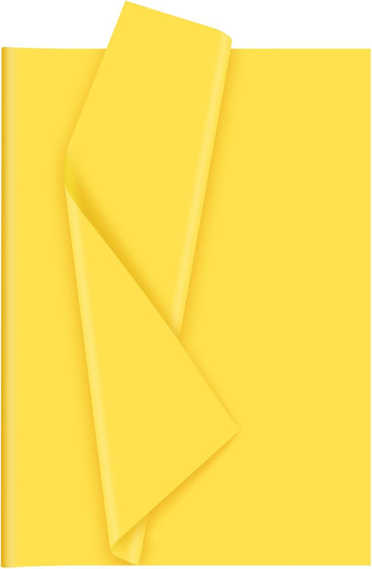 Bouiexye 60 Sheets Yellow Tissue Paper Christmas Tissue Paper Bulk Gift Wrapping for DIY Art Craft Floral Birthday Holiday Baby Shower Party （ 20 x 14.5 inches/51x37cm）