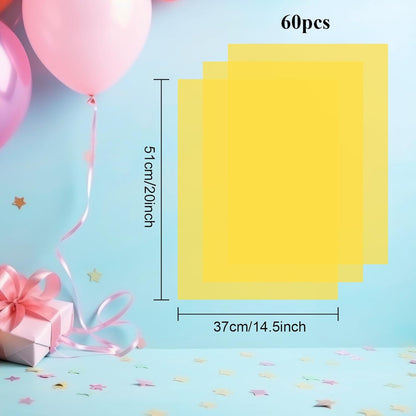 Bouiexye 60 Sheets Yellow Tissue Paper Christmas Tissue Paper Bulk Gift Wrapping for DIY Art Craft Floral Birthday Holiday Baby Shower Party （ 20 x 14.5 inches/51x37cm）