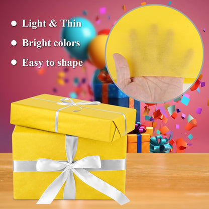 Bouiexye 60 Sheets Yellow Tissue Paper Christmas Tissue Paper Bulk Gift Wrapping for DIY Art Craft Floral Birthday Holiday Baby Shower Party （ 20 x 14.5 inches/51x37cm）