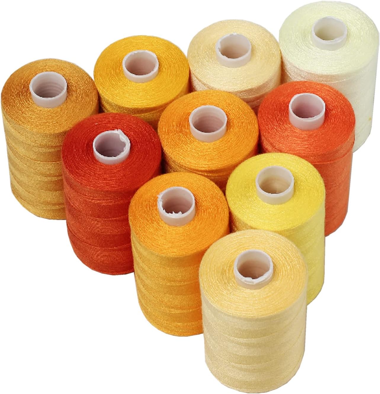 All Purpose Sewing Thread, 10 Spool Assorted Yellow Series 1000 Yards Each Bobbin Polyester Thread for Sewing, Handy Polyester Sewing Threads for Sewing Machine - (Yellow Series)
