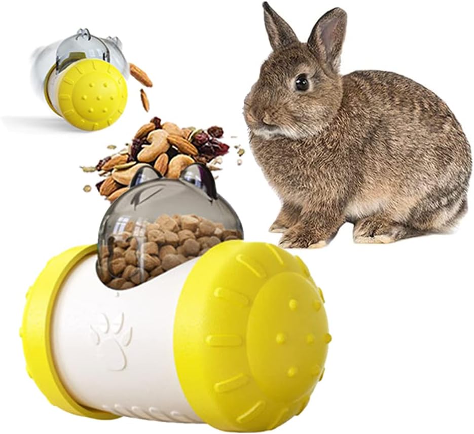 Rabbit Interactive Treat Ball, Guine Pig Interactive Toy and Meal Dispenser, Helps Regulate Pet Gastrointestinal Problems, Improve Digestion and Fight Obesity, Can Use with Food or Treats
