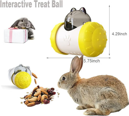 Rabbit Interactive Treat Ball, Guine Pig Interactive Toy and Meal Dispenser, Helps Regulate Pet Gastrointestinal Problems, Improve Digestion and Fight Obesity, Can Use with Food or Treats