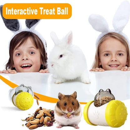Rabbit Interactive Treat Ball, Guine Pig Interactive Toy and Meal Dispenser, Helps Regulate Pet Gastrointestinal Problems, Improve Digestion and Fight Obesity, Can Use with Food or Treats