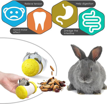 Rabbit Interactive Treat Ball, Guine Pig Interactive Toy and Meal Dispenser, Helps Regulate Pet Gastrointestinal Problems, Improve Digestion and Fight Obesity, Can Use with Food or Treats