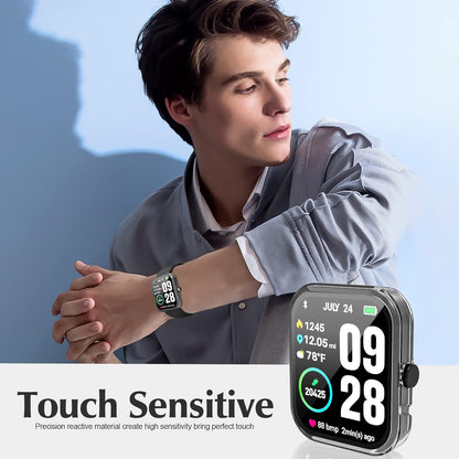 2 Pack Screen Protector Case Compatible with TOZO S2 44mm Smartwatch, Hard PC Protective Bumper Case Cover for TOZO S2 1.69" Watch - Clear + Clear