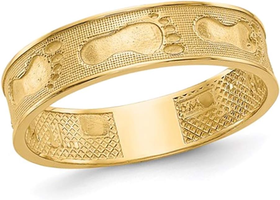 Footprints in the Sand Band Ring in 14K Yellow Gold
