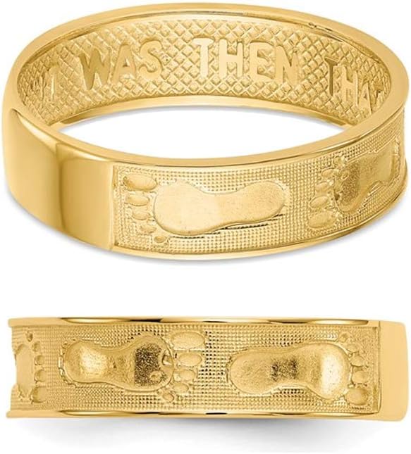 Footprints in the Sand Band Ring in 14K Yellow Gold