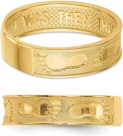Footprints in the Sand Band Ring in 14K Yellow Gold