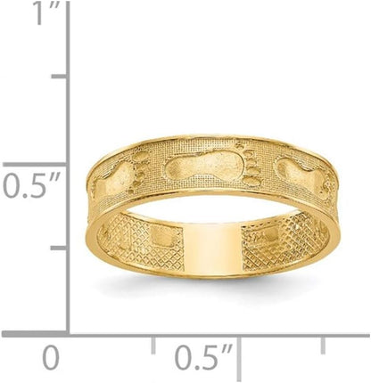 Footprints in the Sand Band Ring in 14K Yellow Gold