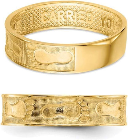Footprints in the Sand Band Ring in 14K Yellow Gold