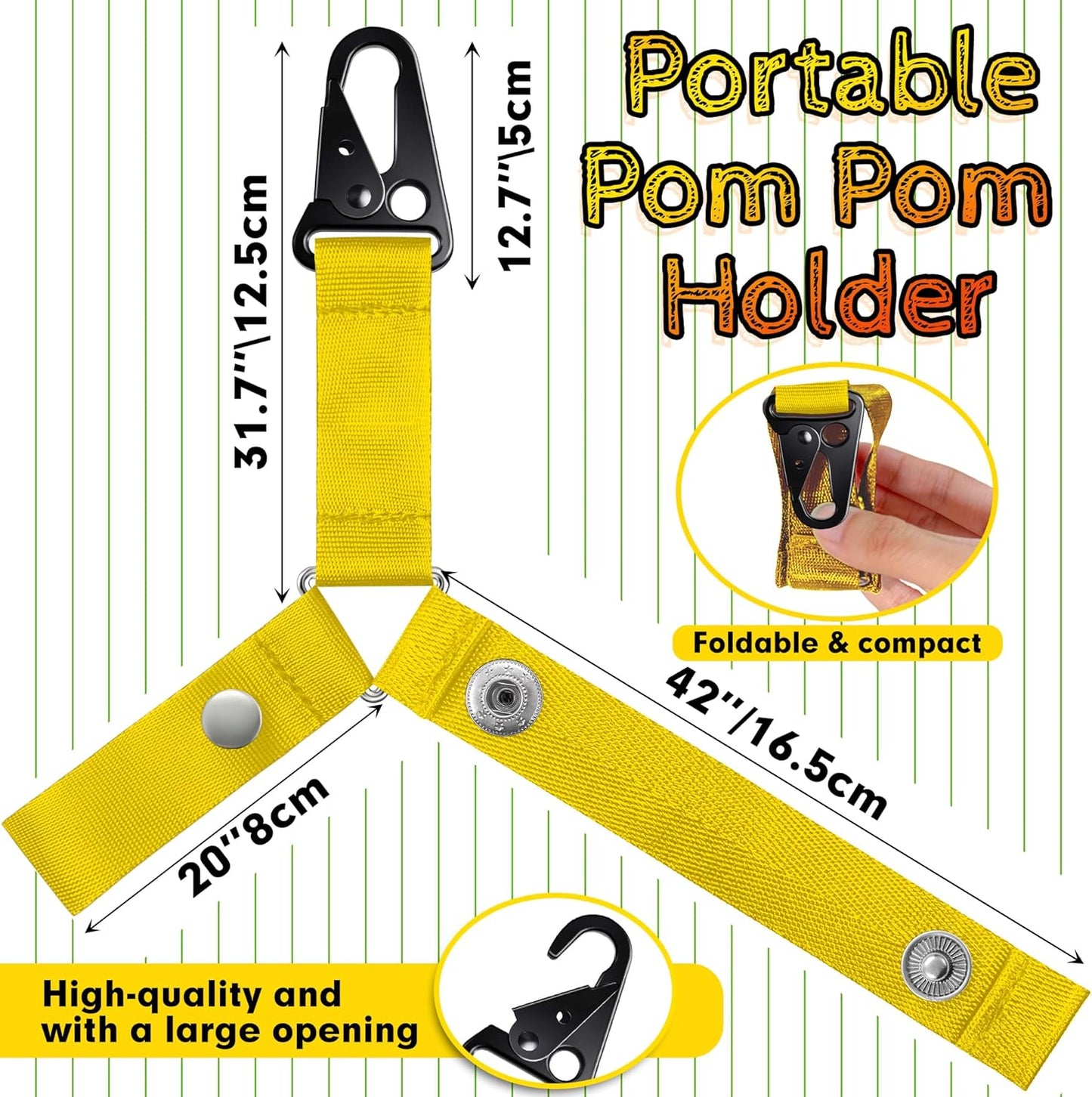Pom Pom Holder Hanger for Backpack, Cheerleader Cheer Bag Strap Accessories Cheerleading Essentials, Pompom Not Included