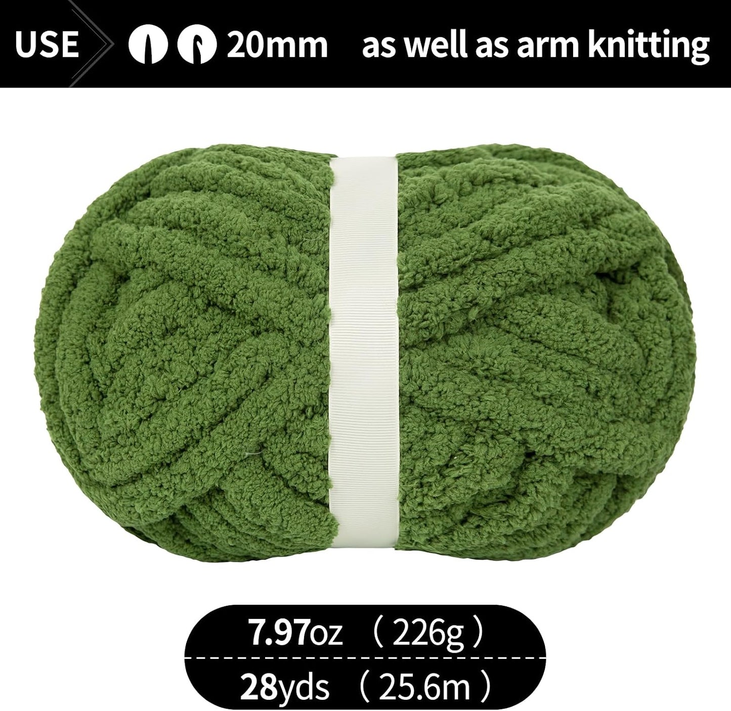 Yellow Chunky Chenille Yarn for Hand Knitting Blanket (8 Pack, Total 64oz) - Shed-Resistant Fluffy Jumbo Yarn for Crocheting, Super Bulky Big Yarn for DIY Throw, Pre-Wound & Tangle-Free
