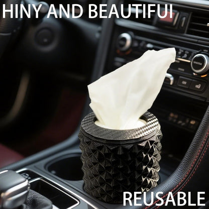 Car Cup Holder Tissue Box Holder – Auto Interior Accessories for Men & Women，Car Accessories Organizer with Premium Tissues with 1 Pack Tissues, Universal Fit for Most Vehicles (Lemon Yellow)