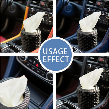 Car Cup Holder Tissue Box Holder – Auto Interior Accessories for Men & Women，Car Accessories Organizer with Premium Tissues with 1 Pack Tissues, Universal Fit for Most Vehicles (Lemon Yellow)