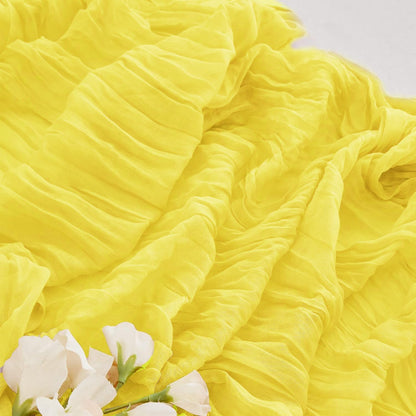 Niallant Yellow Cheesecloth Table Runner, 10 Ft x 120 Inches, Light Yellow Gauze for Dining, Wedding, Baby Shower Decor