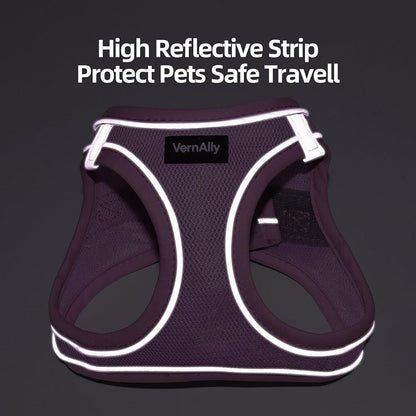 Sparkly Dog Harness Small Sized and Leash Set for Small Dogs Cats,Yellow XS Puppy Harness, Step in Soft Dog Reflective Vest, Breathable Mesh Pet Harness. (Yellow, XS)