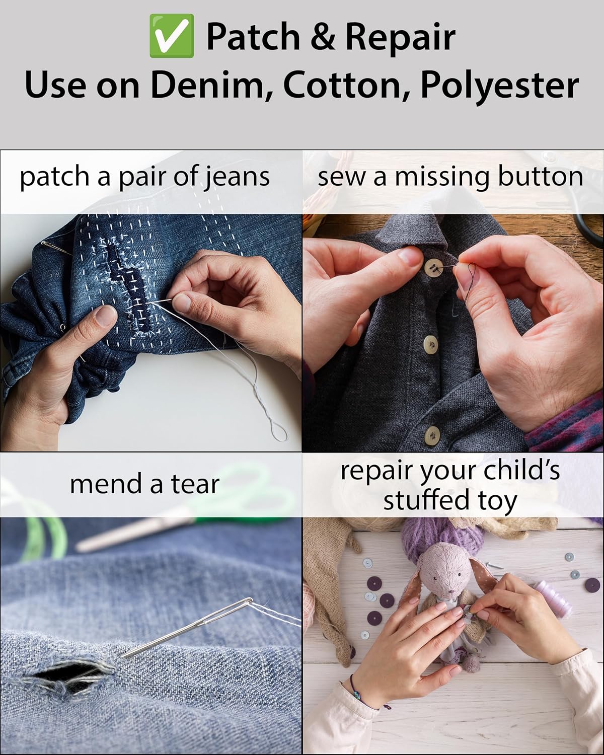 Beginner Sewing Kit for Adults and Kids, 22 Threads, Travel Case | Small beginner hand sew kit with sewing supplies, needles, scissors, thimble for home, travel, & emergency clothing repairs