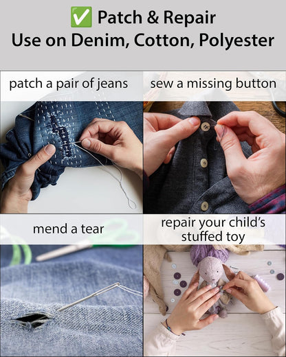 Beginner Sewing Kit for Adults and Kids, 22 Threads, Travel Case | Small beginner hand sew kit with sewing supplies, needles, scissors, thimble for home, travel, & emergency clothing repairs